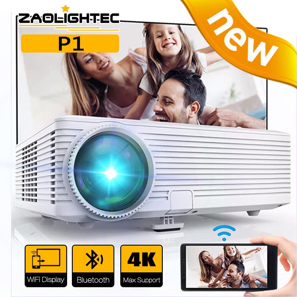 ZAOLIGHTEC LED HD , ߿  1080P , 4K HDMI, USB  ޴ , Ȩ ̵  ÷̾, P1